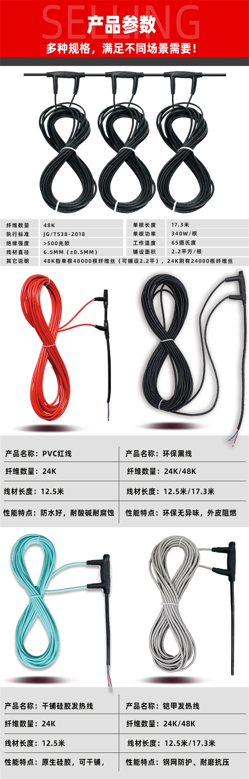 48K-環(huán)保黑墨烯電地暖發(fā)熱線
